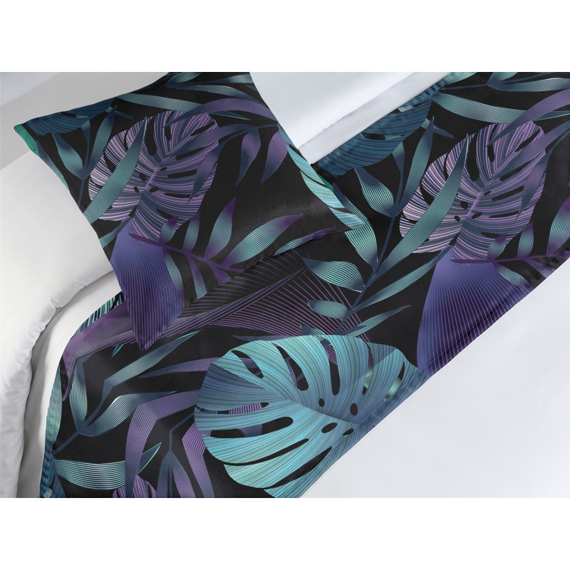 Ensemble de chemin de lit Ambesonne Jungle Monstera Palm Art, Simple
