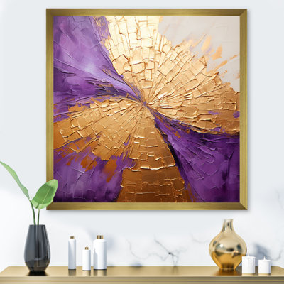 Or lunaire doré et mauve I sur impression sur toile