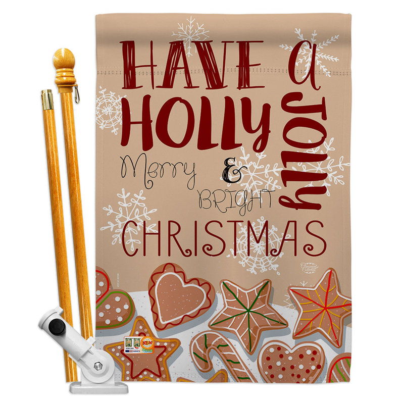Double Sided 40'' H x 28'' W Polyester Christmas Flag Set