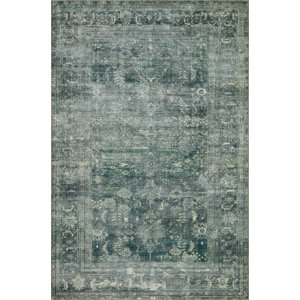 Magnolia Home By Joanna Gaines X Loloi Banks Machine Washable Blue / Lagoon Area Rug