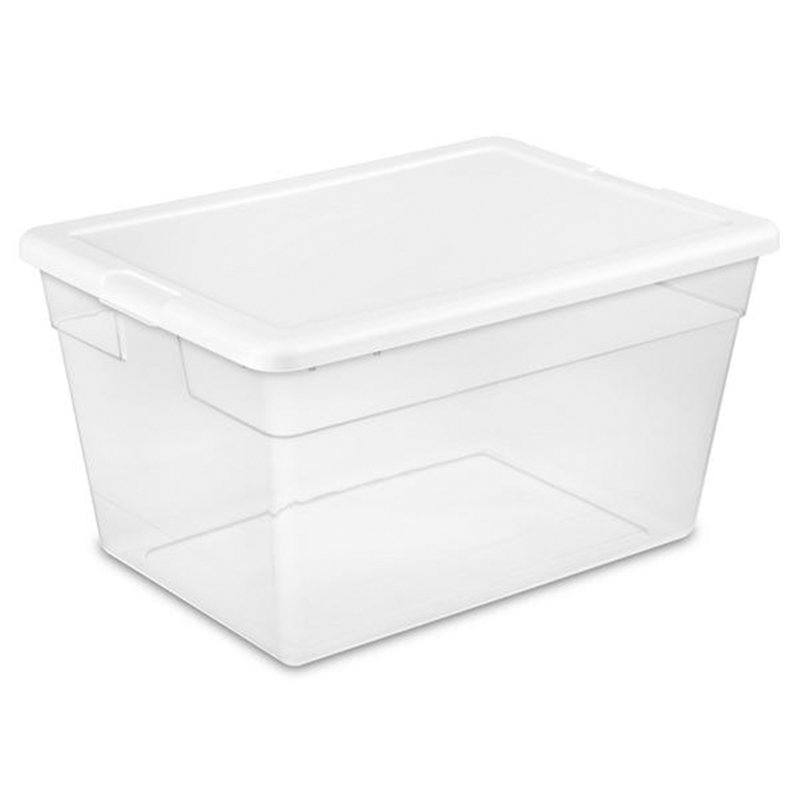 Sterilite Storage Box, Stackable Bin with Lid, Plastic Container to Organize Shoes and Crafts on Closet Shelves