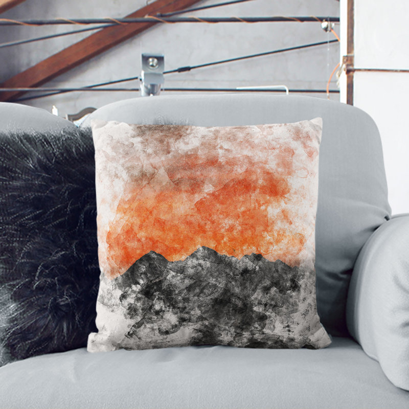 Sky Above Mountains in Italy Cushion with Filling, 40cm H x 40cm W x 15cm D, Stone