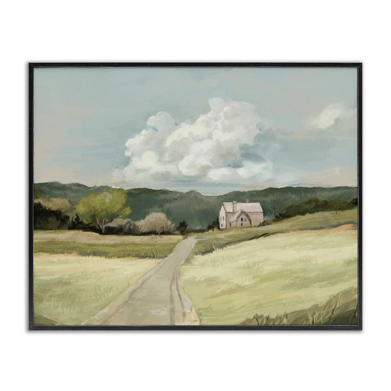 "Route menant à la maison" par Ziwei Li - impression sur toile, Giclée encadrée noir minuit, H 24 po x l 30 po