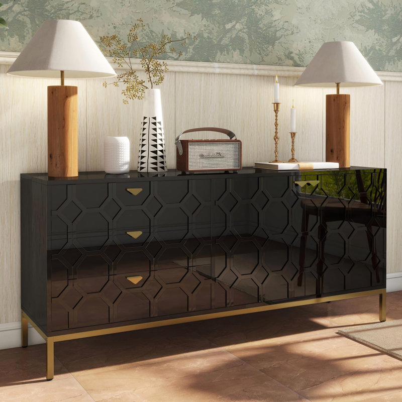 Bailes 60" Sideboard with Drawers, Black