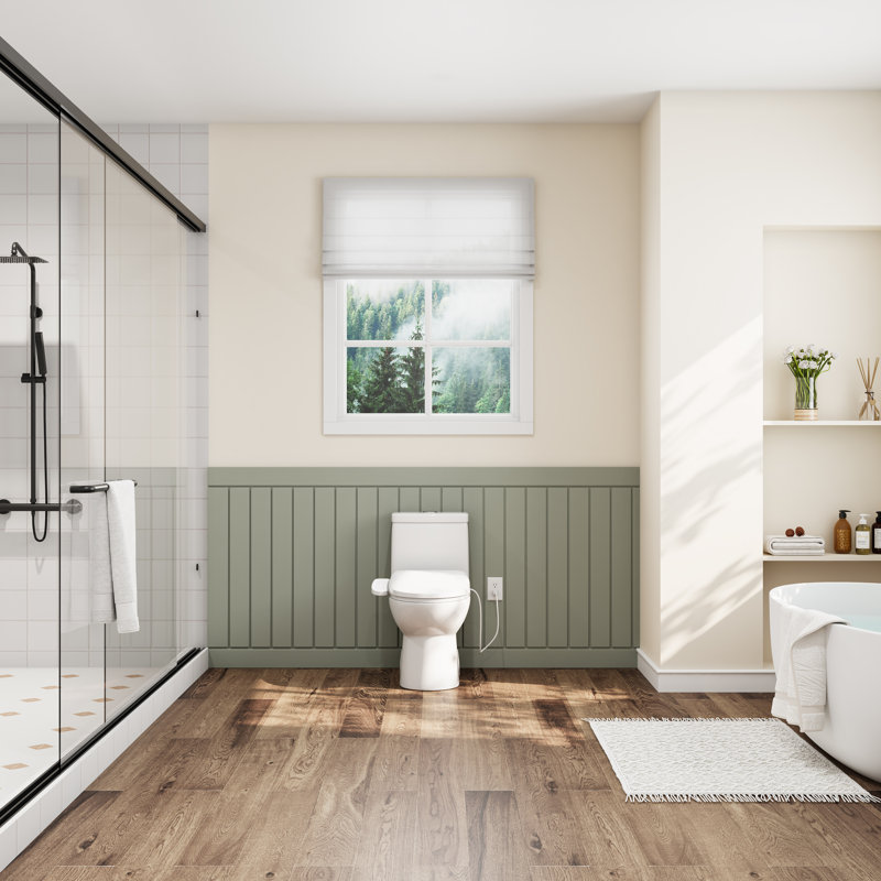 Toilette à bidet allongée avec chasse d'eau chaude, siège chauffant, veilleuse, sécheuse