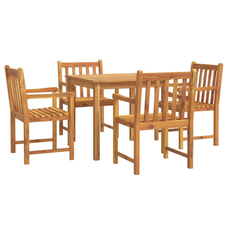 Cheney 4 - Person Acacia Patio Dining Set with Square Table