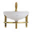 The Renovators Supply Inc. 17.75'' White Porcelain U-Shaped Bathroom Sink with Faucet and Overflow