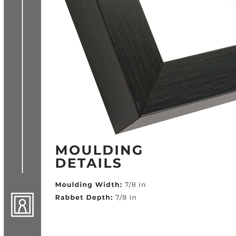 Krucik Solid Wood Shadow Box Picture Frame, Black, 10" W x 6" H