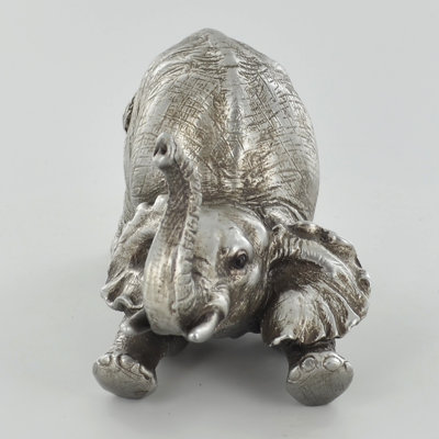 Sais Silver Elephant Arching Sculpture