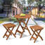 Ensemble de table basse et tabourets de patio pour 2 personnes en bois