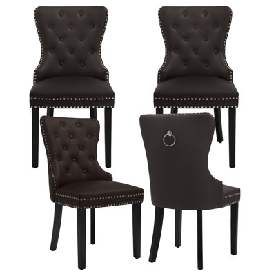 PU Leather Dining Chairs with Pull Ring