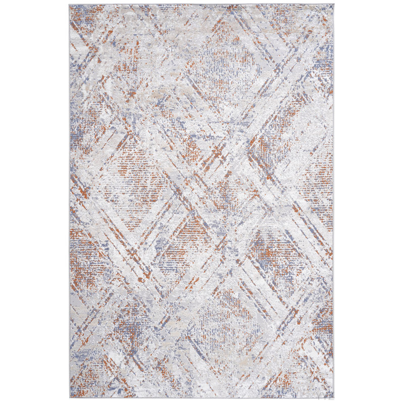 Tapis beige / géométrique de la collection LOOM & LUXE 8X10, Rectangle 7 pi 9 po x 10 pi
