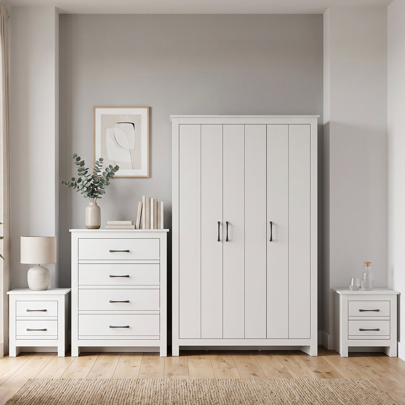 Limestone Alezae 4 Piece Bedroom Set, White