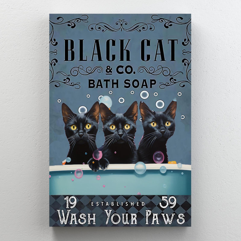 Savon de bain Lersch Black Cat 3, H 36 po x l 24 po x P 1,25 po