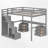 Wood Loft Bed With Built-In Desk, LED Lights And Storage-1188297856-1188297861