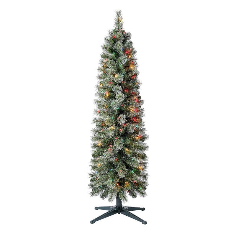 5-Foot Multi-Color Pre-Lit Pencil Pine Christmas Tree