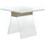 Benner Glass Top Cross Legs End Table