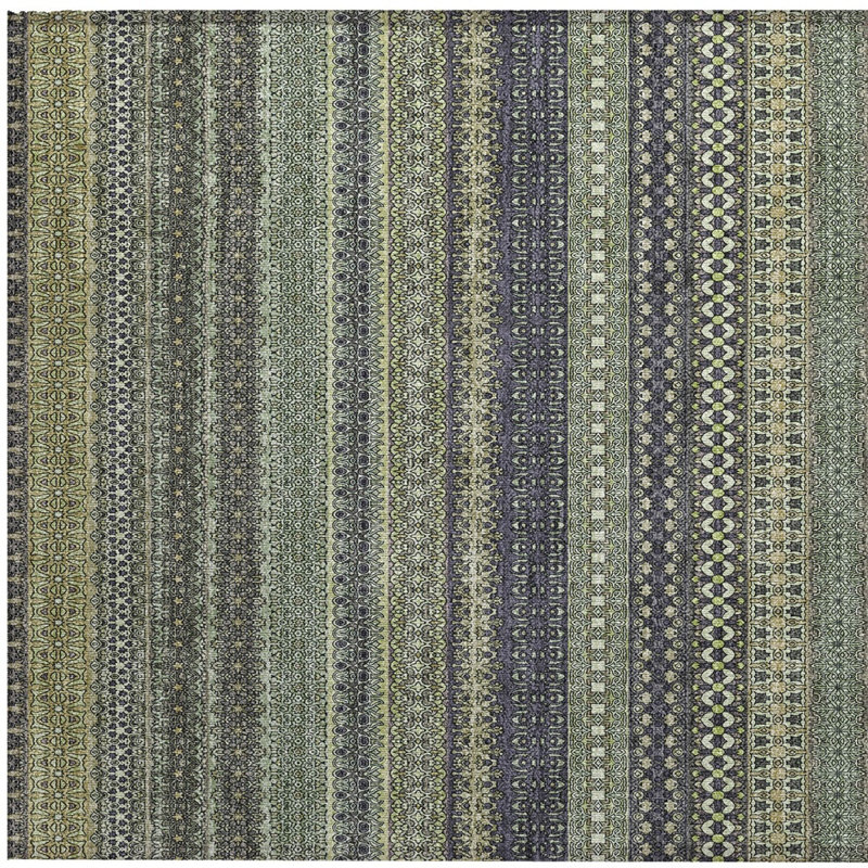 Tapis intérieur antidérapant à rayures 2 pi x 3 pi sauge