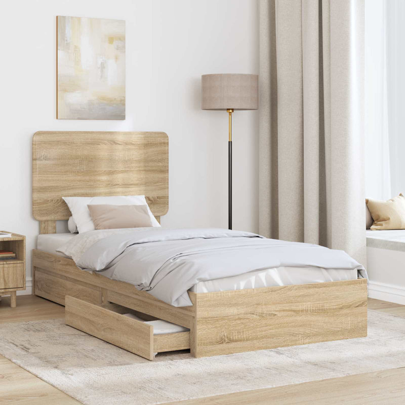 Bed, Sonoma Oak, European Single (90 x 200 cm)