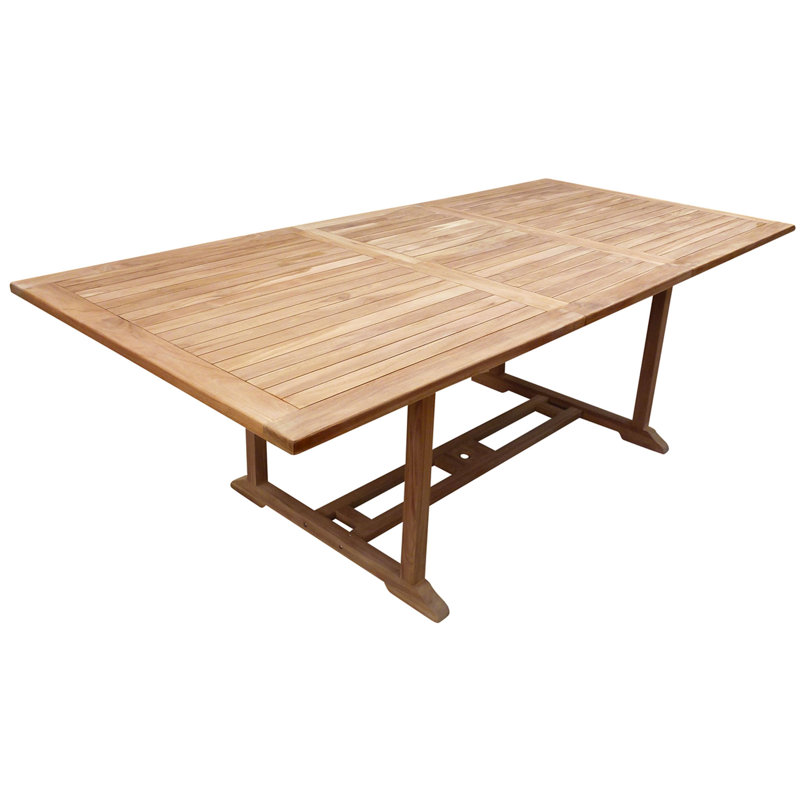  Table de salle à manger d'extérieur extensible en teck avec trou pour parasol Cosper l 71 po