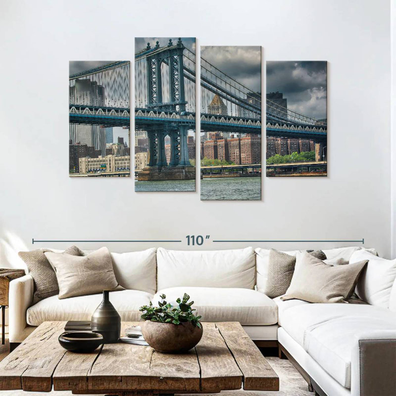 Blustery Manhattan Bridge, H 54 po x l 84 po