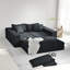 Ensemble de canapé modulaire rembourré moderne en L de 132 po avec 6 coussins-2015543080