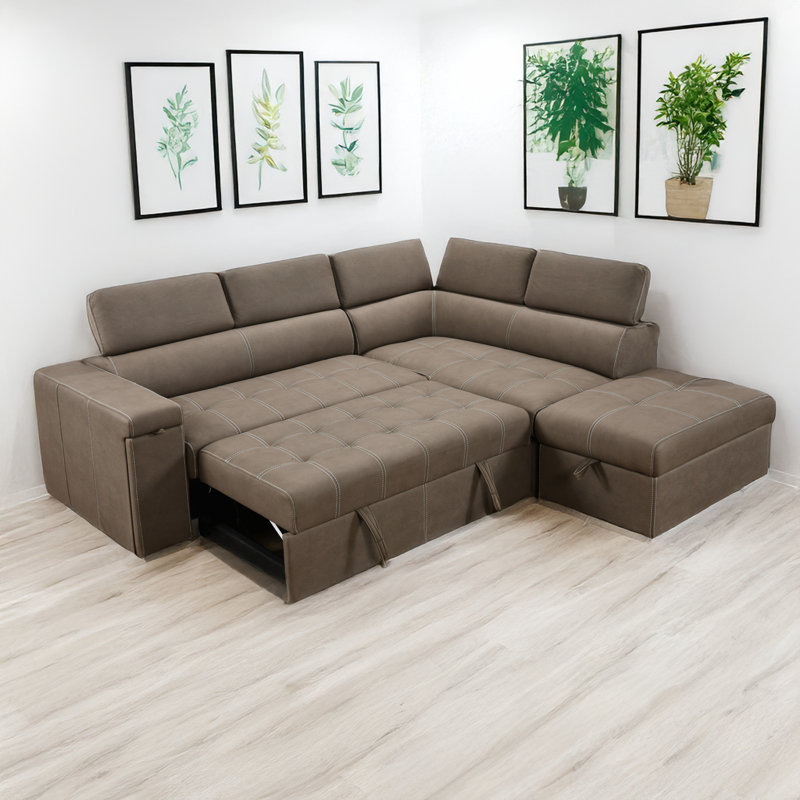 Sleeper Sofa Convertible Sofa Bed Sofa Arm Sofa Bed Couch Sleep Sofa Comfy Sofa Modern Sofa, Brown Fabric