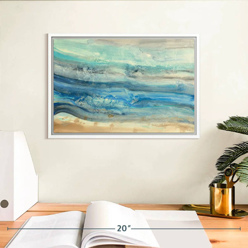 Ocean Waves, Floating Frame White, 13" X 9"