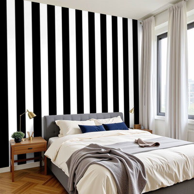Papier peint adhésif auto-adhésif moderne pour la chambre à coucher l 96 po x H 69 po Peel and Stick