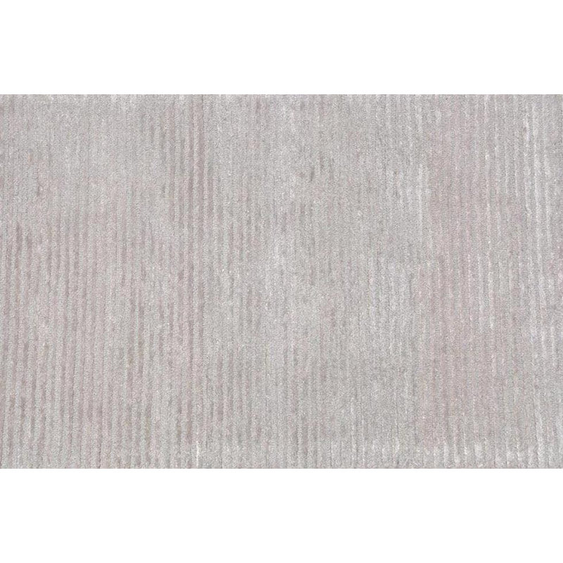 Tapis de couloir gris en laine / coton touffeté à la main à rayures 2 pi 6 po x 10 pi
