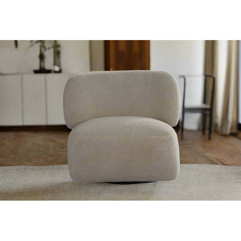 Fauteuil de salon pivotant moderne Forma, H 30,35 po x l 33,5 po x P 37,8 po, Gris