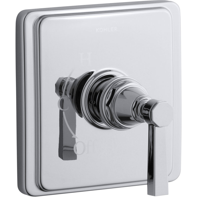 Kohler Pinstripe® Pure Rite-Temp Valve Trim with Lever Handle, Polished Chrome