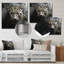Portrait de léopard gris majestueux I - Art mural en métal animal léopard / guépard-1192389570