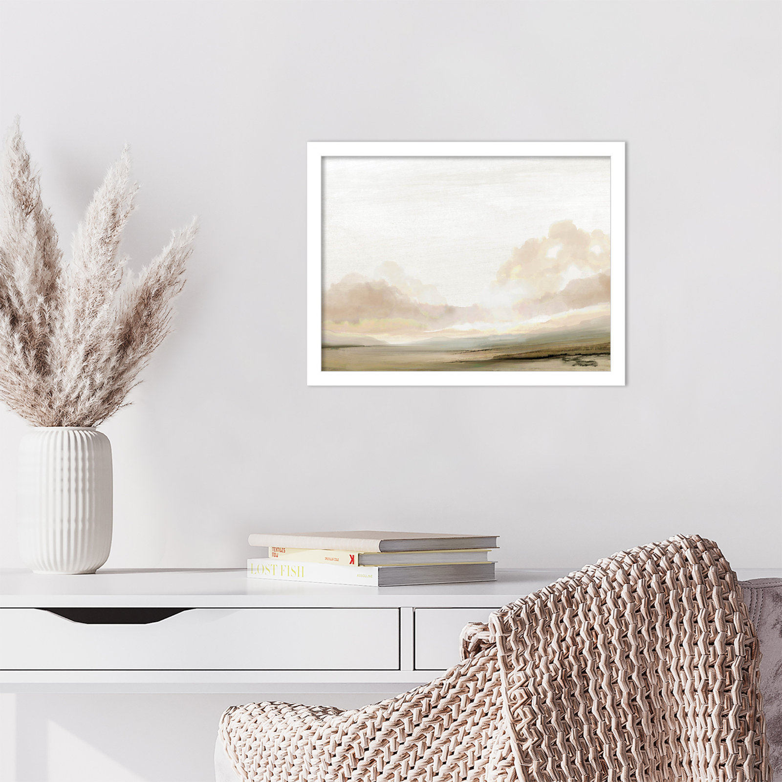 Southern Landscape Print by Dan Hobday, White, 13" H x 17" W x 1" D