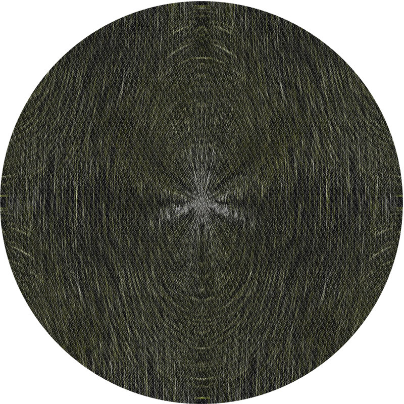 Tapis vert foncé Power Loom, Rond 5 pi