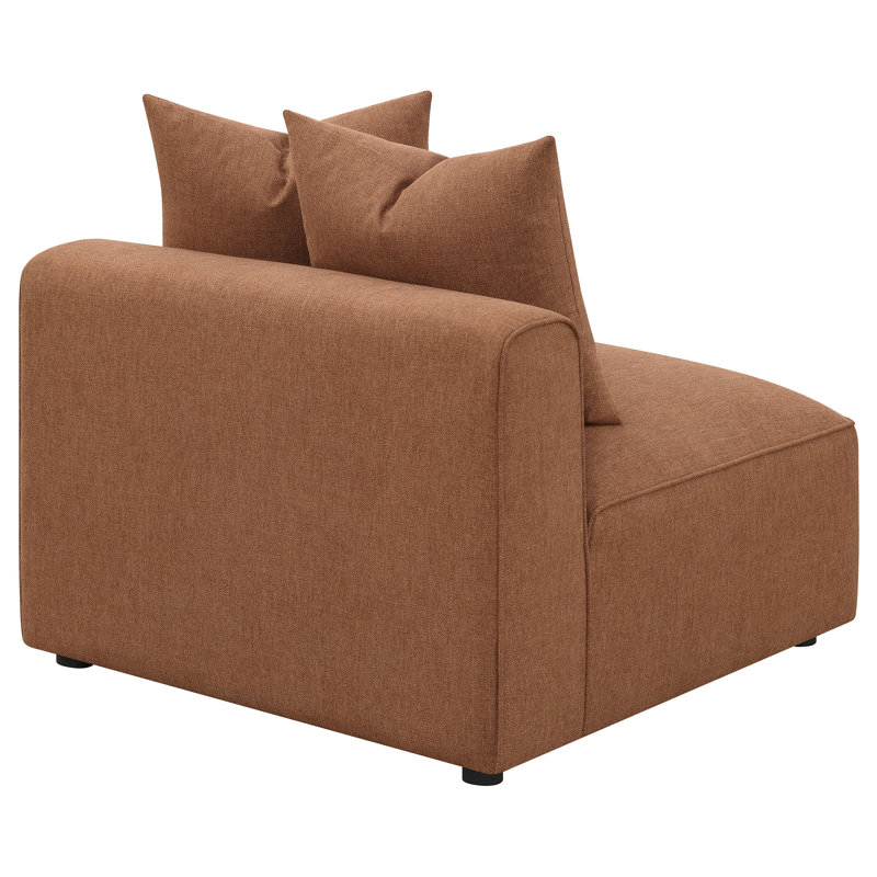 Fauteuil rembourré pour femme en terre cuite, Mélange de polyester terre cuite
