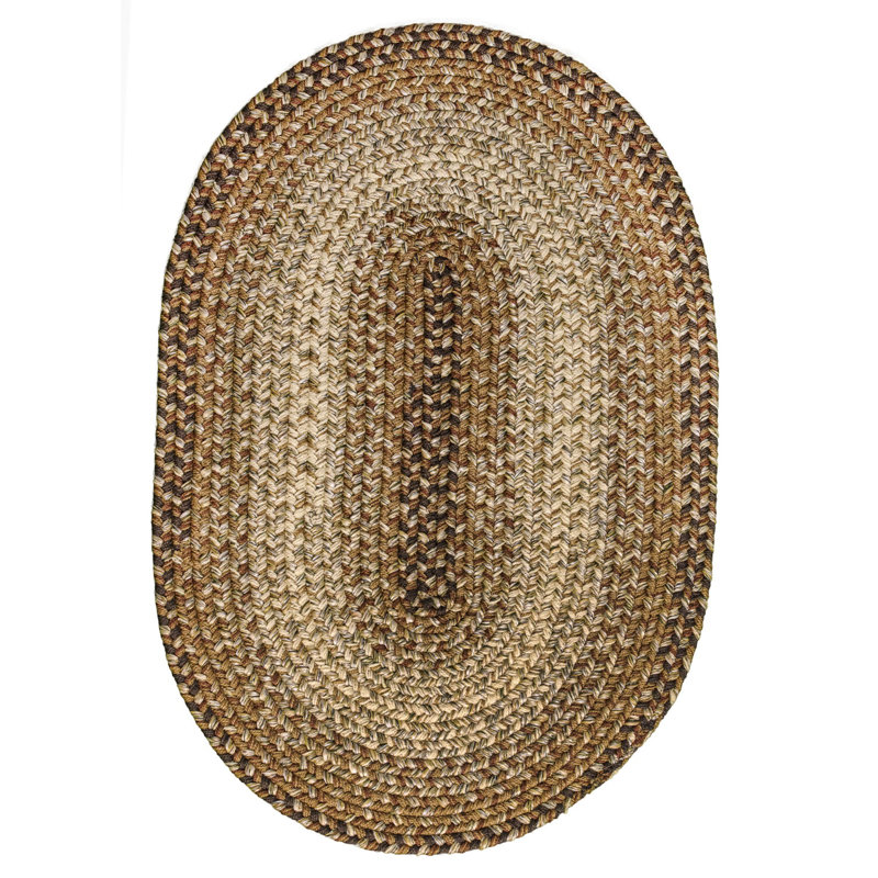 Tapis tressé taupe/beige Falconet, Ovale 4 pi x 6 pi