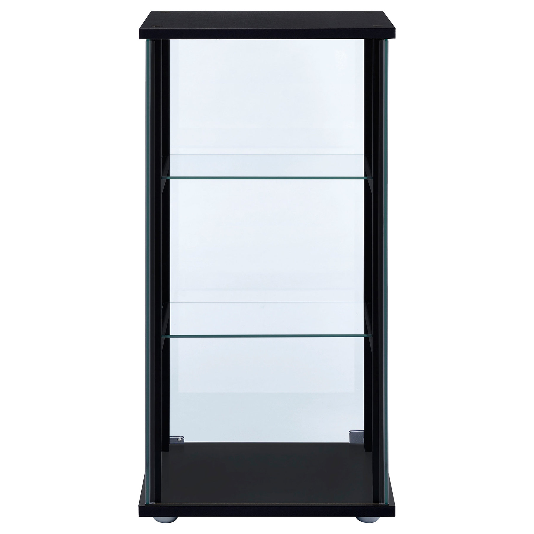 Latitude Run® 3 - Shelf Black Glass Curio Cabinet With A Clear Door ...