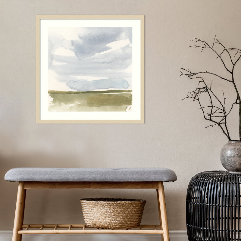 «Open Field S croquis I» par Victoria Barnes - peinture encadrée, H 25 po x l 25 po, Brun