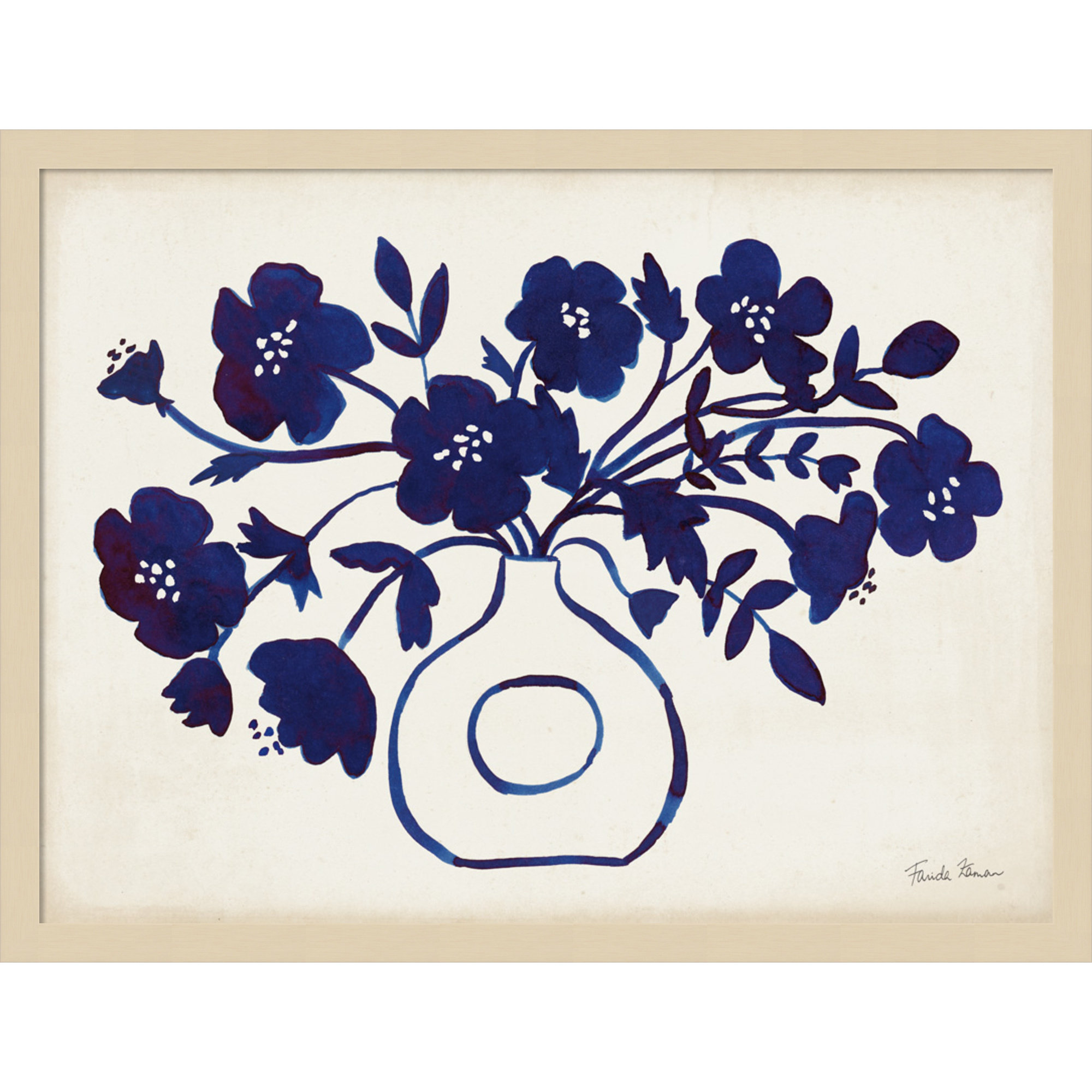 Modern Blue by Farida Zaman, 19" H x 25" W x 1" D, Brown