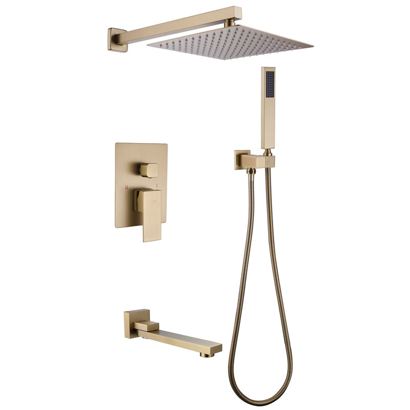 All-In-One Kit with Rough in-Valve, Brushed Gold