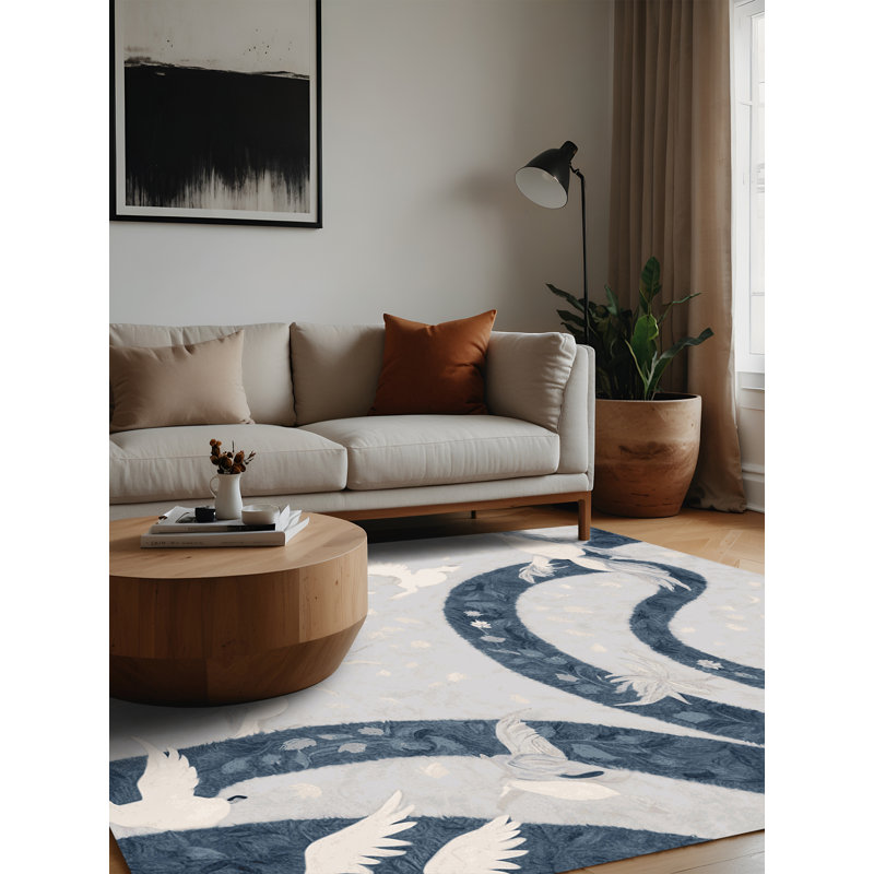 Tapis gris lavable à la machine, Carré 5 pi