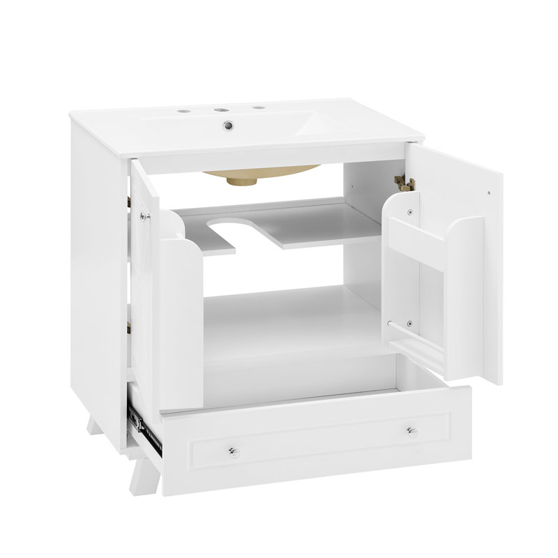 Meuble-lavabo de salle de bain, Blanc