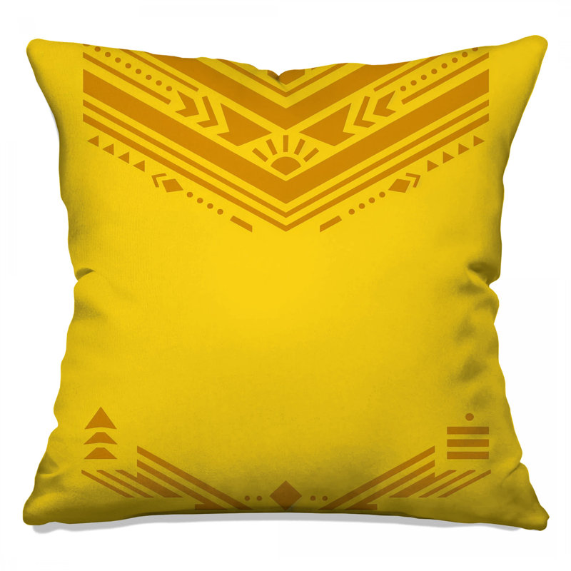 Coussins décoratifs jaunes à motif géométrique double face, 16 x 16 inches