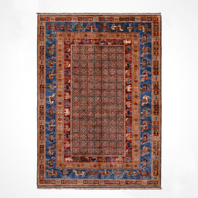 Original Hand Knotted Traditional Pattern Multi Colour Wool and Cotton Rug
