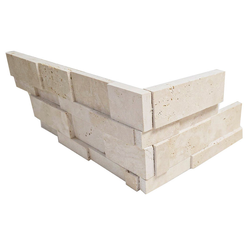 Coin pour panneau de journal en travertin tridimensionnel imbriqué tridimensionnel ivoire Travertine