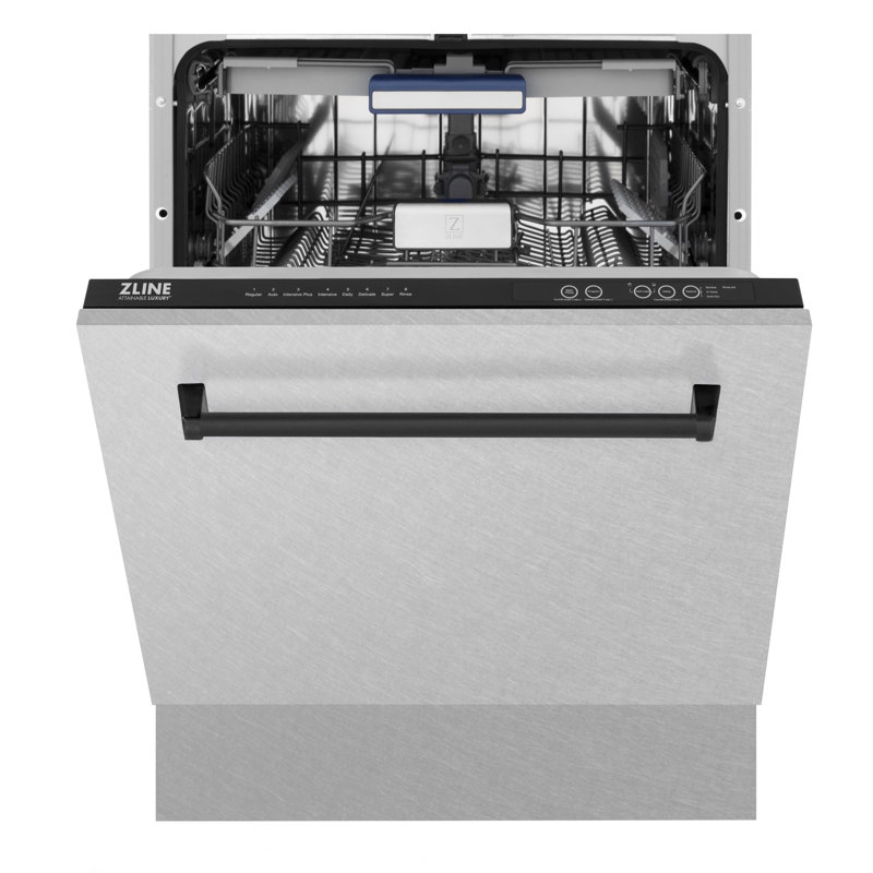 ZLINE Autograph Edition 24" Control Tall Tub Dishwasher in Fingerprint Resistant Stainless Steel, 51dBa, Matte Black 