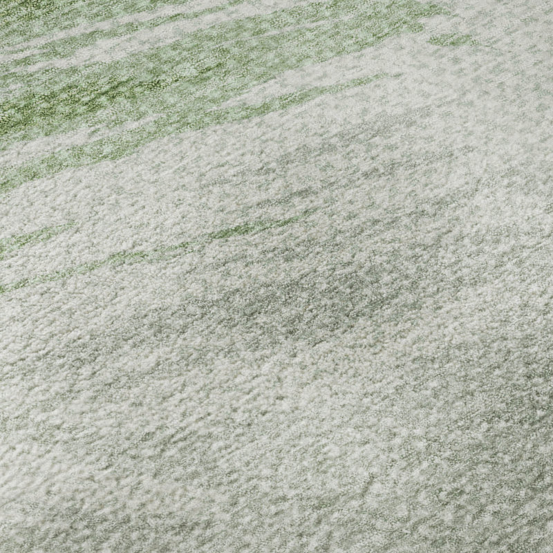 Premium Machine Washable Mayfield AMF2272 Striped Rug, 1'8" x 2'6", Green
