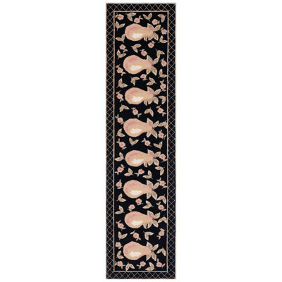 Kinchen Hand Hooked Wool Pile Floral Rug