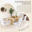 Ensemble de table de salle à manger extensible en bois pour 6 personnes Farmhouse-2135912436